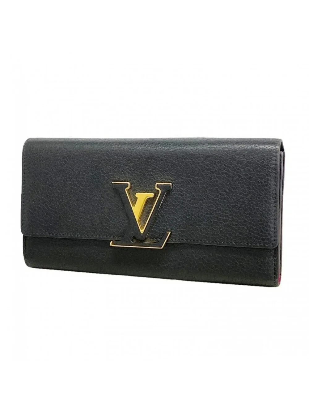Louis Vuitton Wallet Taurillon Portefeuille Capucines Noir